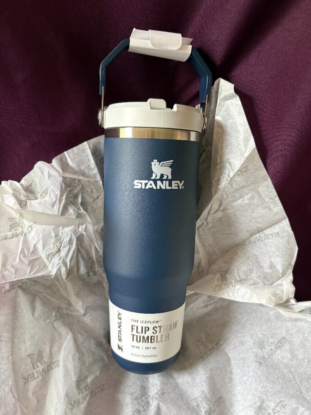 Stanley IceFlow Flip Straw Tumbler 30 oz Dark Navy Insulated NEW